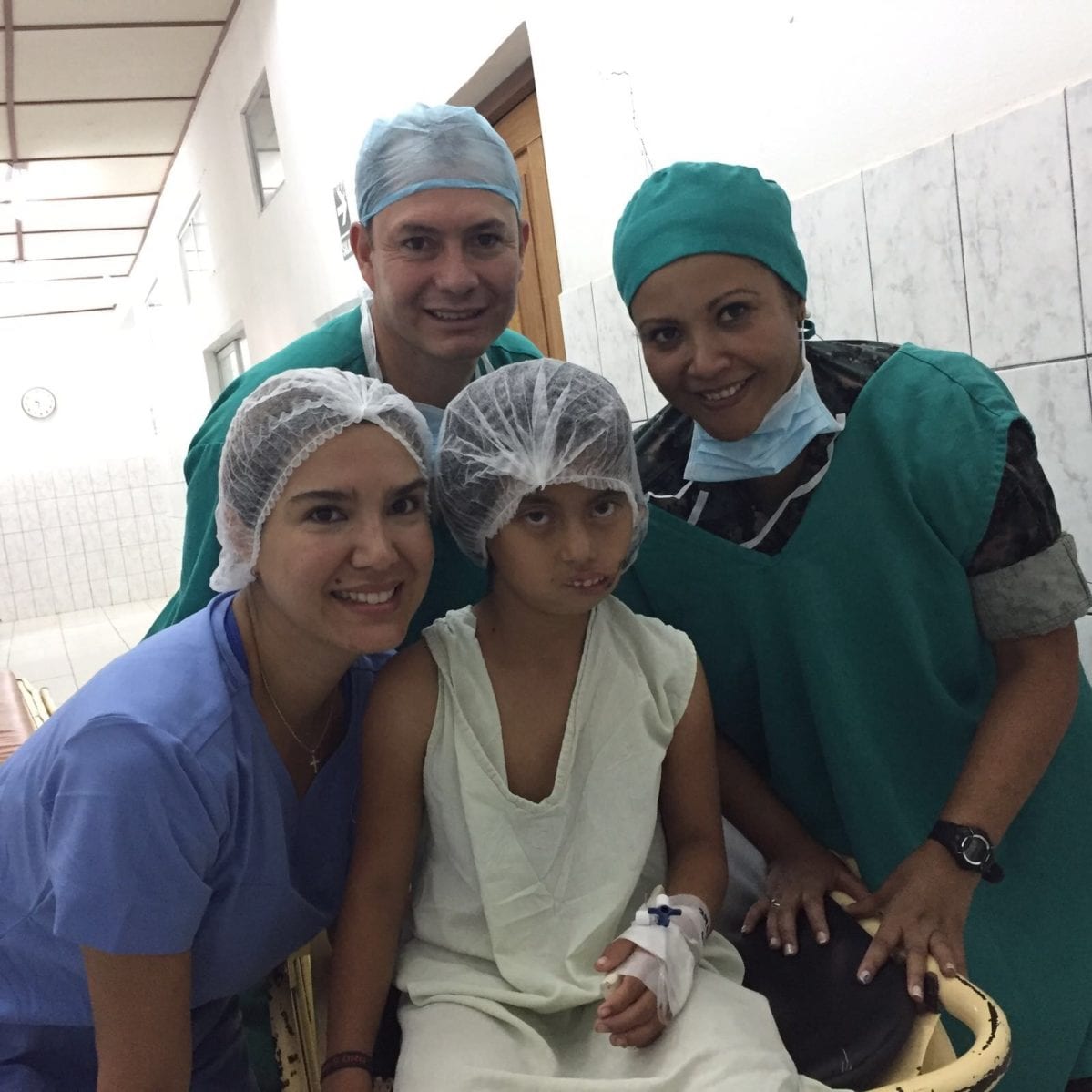 Team with child patient